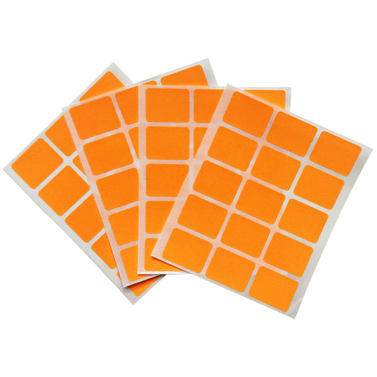 Pack of 60 Fluorescent Orange 19x25mm Rectangular Labels - Adhesive Stickers