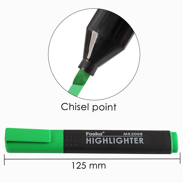 Pack of 12 Slim Orange Chisel Point Highlighters