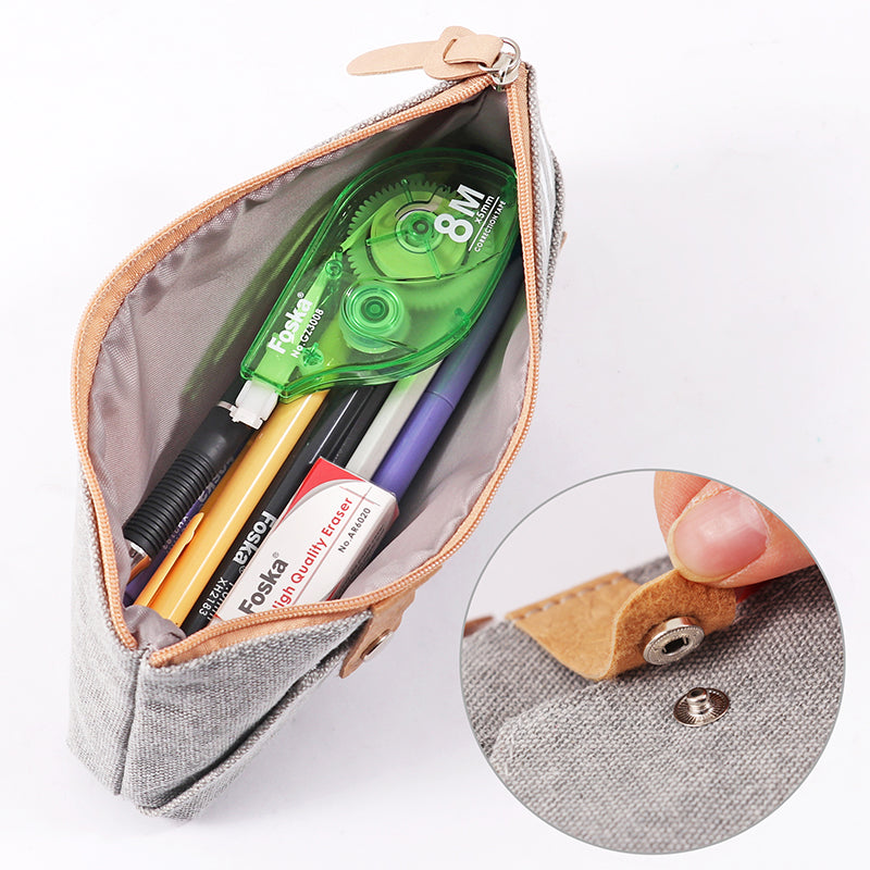 Trendy Canvas Design Quote Zip Pencil Case Case