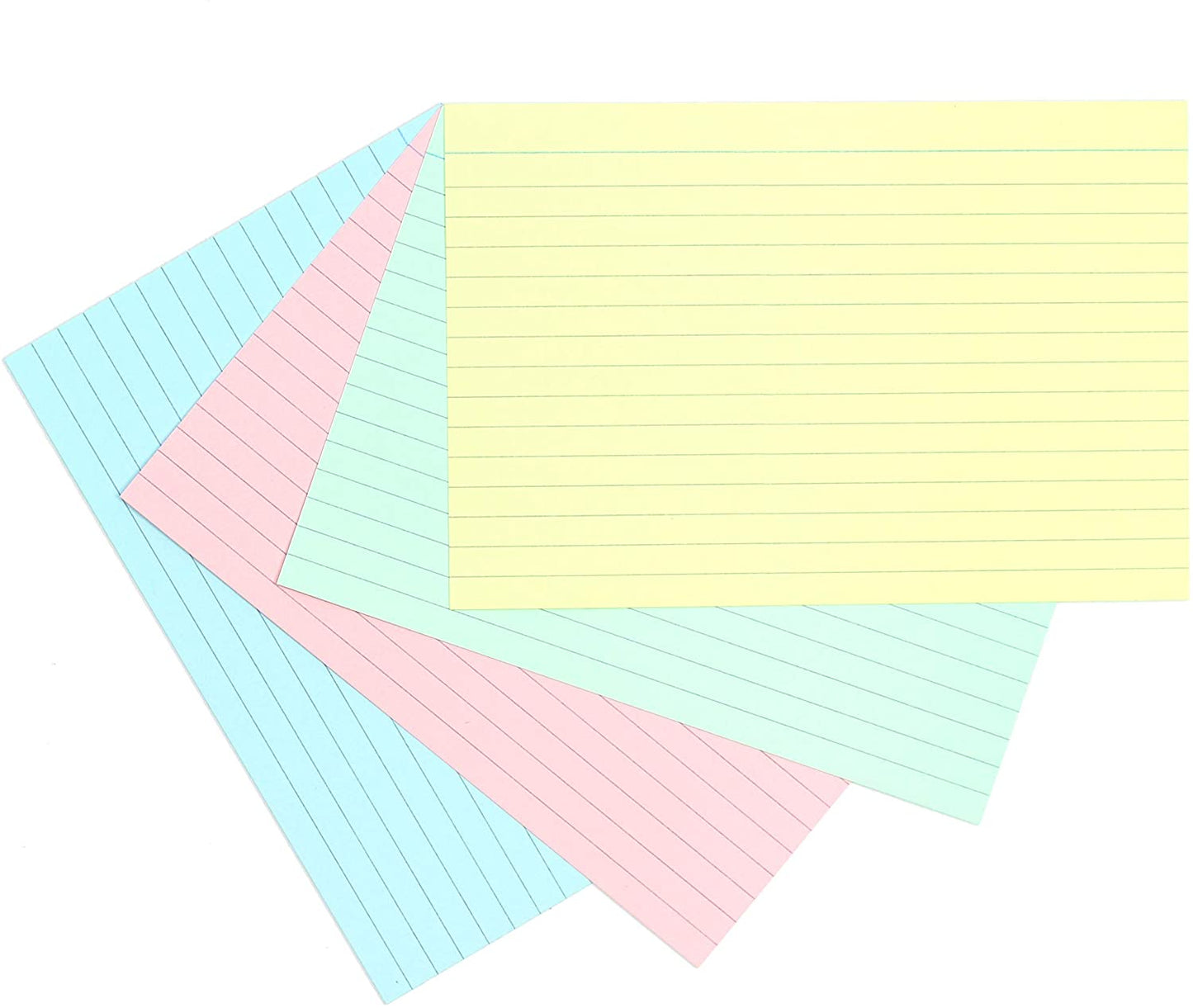 Pack of 100 Multi-Coloured Record Cards 6x4" (152 x 102mm)	