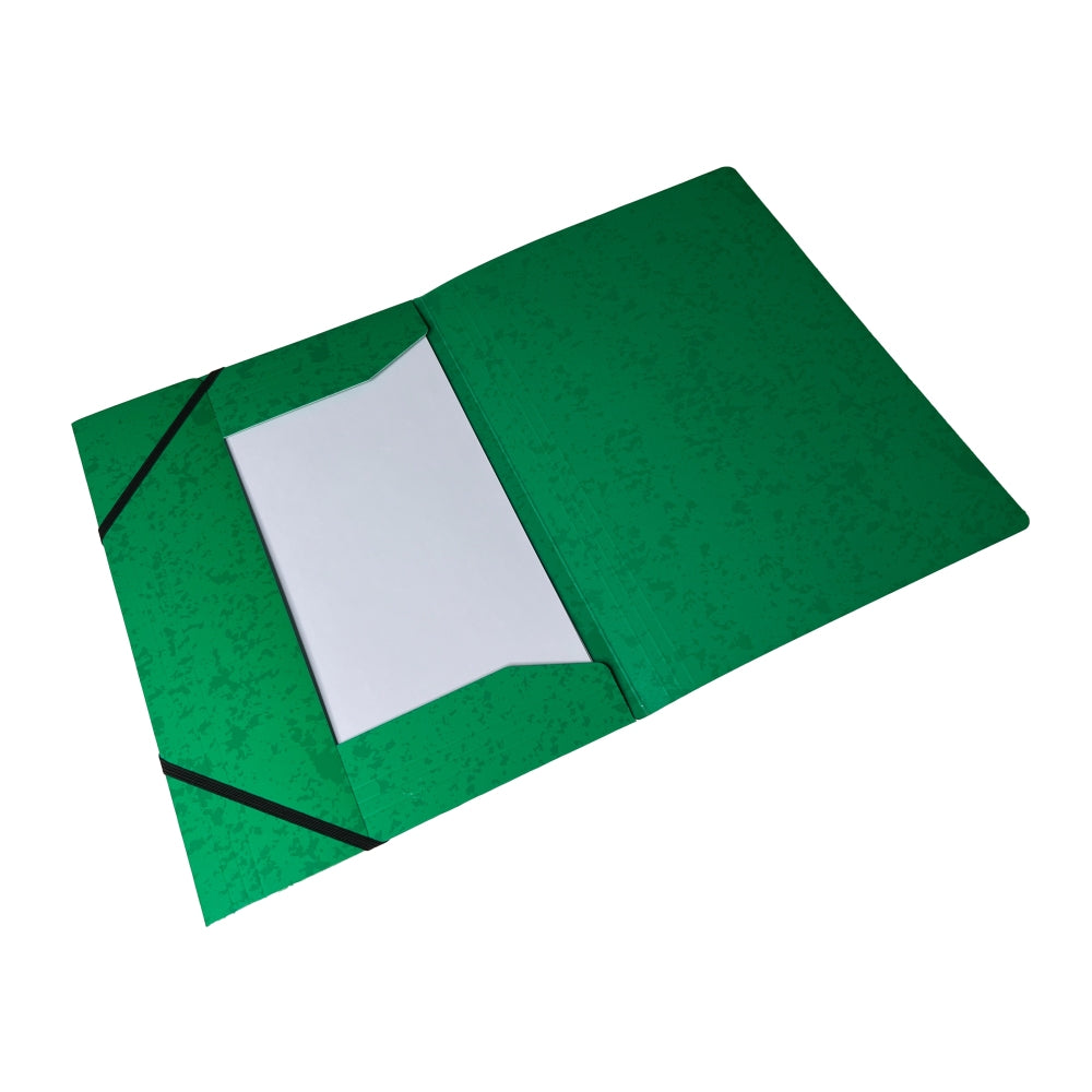 A4 Green Card 3 Flap Folder With Elastic Closure