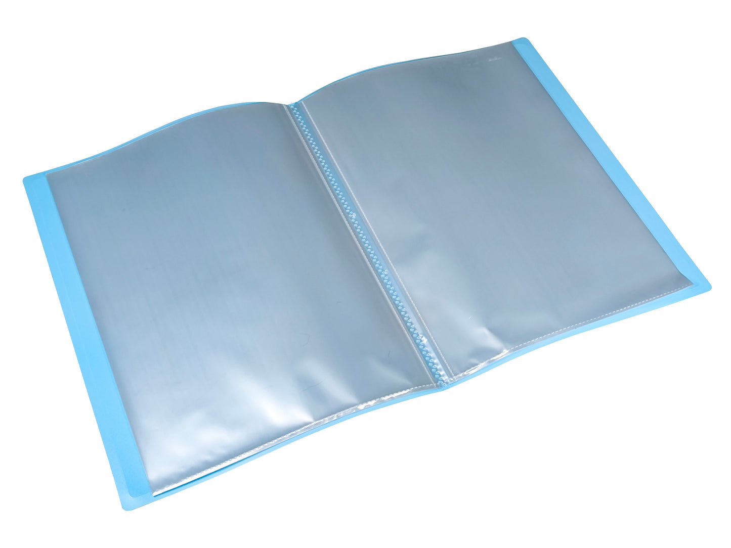 A4 Pastel Blue Coloured Flexicover 20 Pocket Display Book with Card Pocket