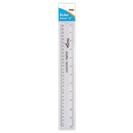 12in/30cm Clear ShatterResist Ruler